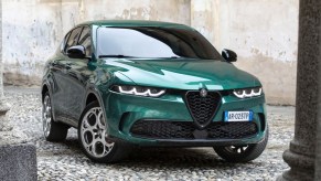 2023 Alfa Romeo Tonale PHEV parked on cobblestone