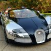 A front corner view of the Bugatti Veyron