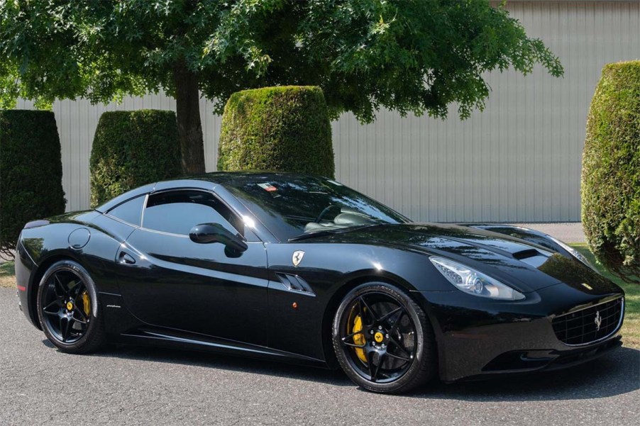 Black Ferrari California covnertible front 3.4 on cars and bids is one of the cheapest ferrari models you can buy