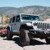 Three Jeep Wrangler SUVs on the Rubicon Trail in 2023