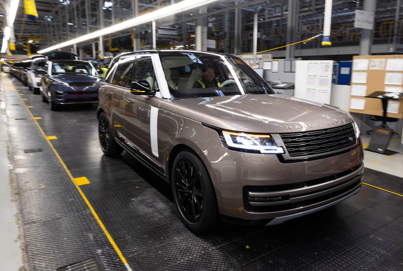 A Range Rover moves along the production line at Tata Motors Ltd.'s Jaguar Land Rover vehicle manufacturing plant. Range Rovers wish to see improvements