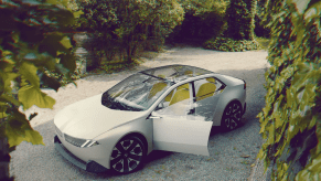 White BMW Vision Neue Klasse concept with door open