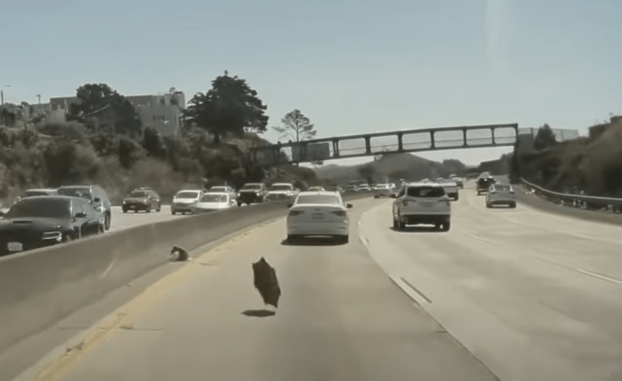 Tesla Cybertruck flying hubcap caught on dashcam