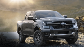 Gray 2024 Ford Ranger midsize pickup off-road