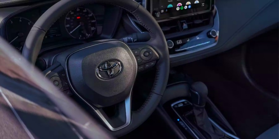 A Toyota Steering wheel.