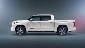 White 2023 Toyota Tundra Capstone studio shot