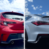 2023 Toyota GR Corolla and 2024 Acura Integra Type S rear shots