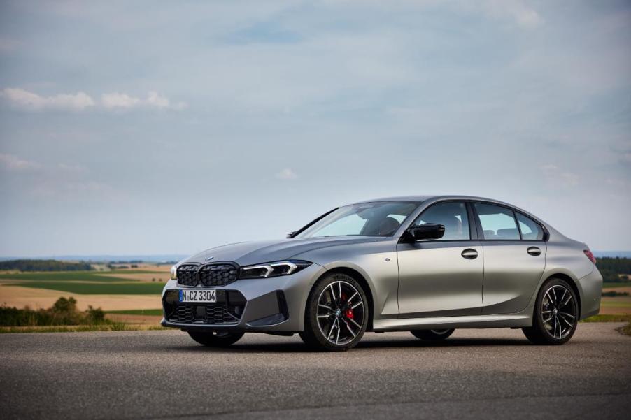 A 2023 BMW 3 Series on display.