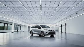 The 2023 Toyota Sienna 25th Anniversary Edition in a white room. This is one of the most dependable minivans.