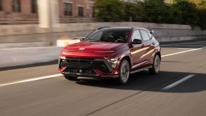 The 2024 Hyundai Kona N Line driving on the road