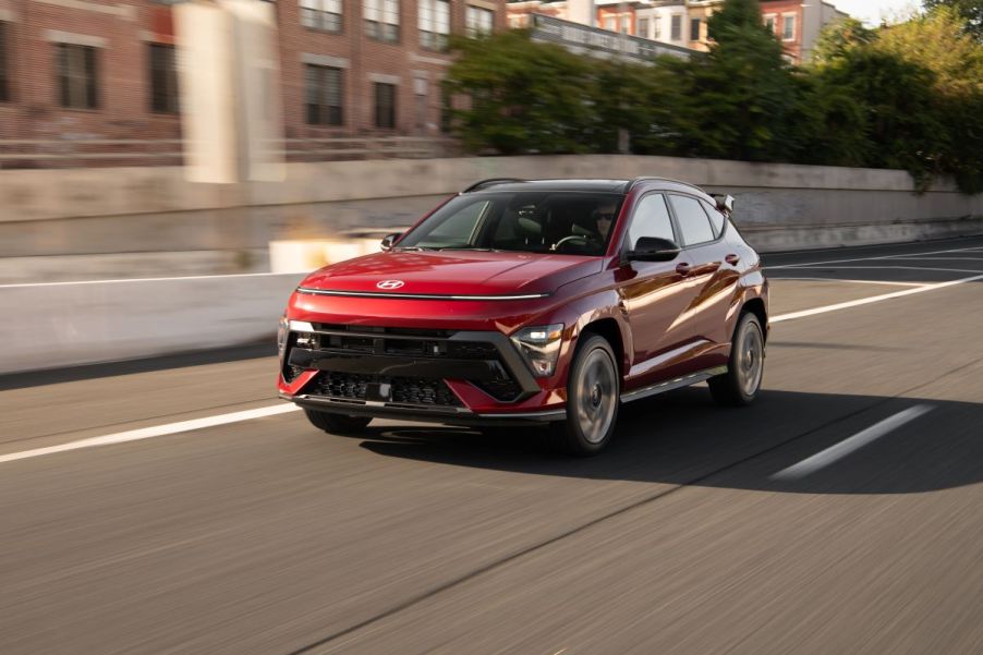 The 2024 Hyundai Kona N Line driving on the road