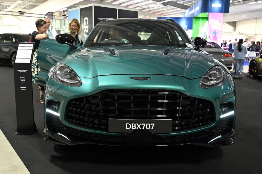 An Aston Martin DBX 707 luxury SUV is displayed during the British Motor Show at Farnborough International Exhibition Centre