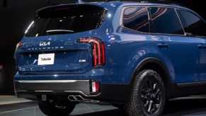 The rear of a Kia Telluride at the 2022 New York International Auto Show (NYIAS). There aren't many reasons to pass up the opportunity to buy a 2024 Kia Telluride.