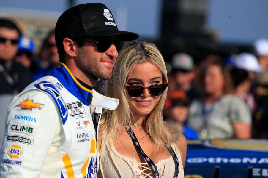 Chase Elliott and Olivia Dunne before race.