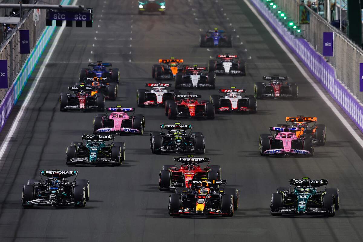 Drivers of Formula 1 start at the F1 Grand Prix of Saudi Arabia in 2023