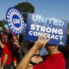 UAW strikers outside of Stellantis plant