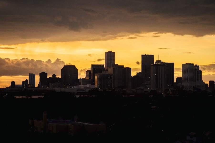 Haunted roads Louisiana, downtown New Orleans skyline