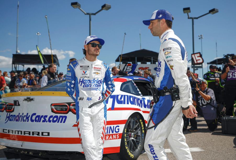 Kyle Larson and Cliff Daniels talk.