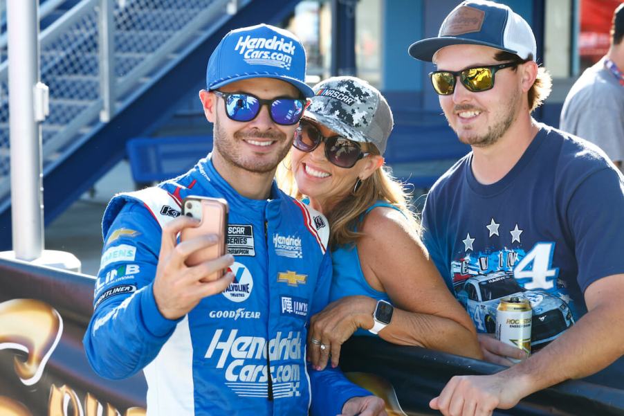 Kyle Larson with fans