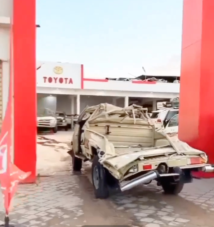 1984 Toyota Land Cruiser Series 70 truck after rolling down a mountain.