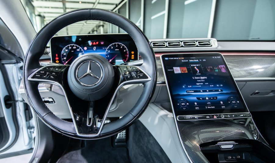 The interior of a Mercedes-Benz S-Class. Mercedes-Benz is inching closer to self-driving cars.