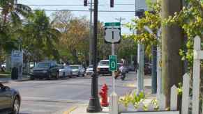 The US 1 Mile Marker 0 sign on Duval Street in the Southernmost Point of Key West