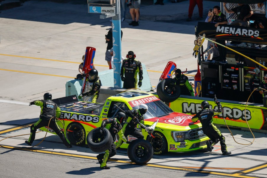 NASCAR pit crew services vehicle.