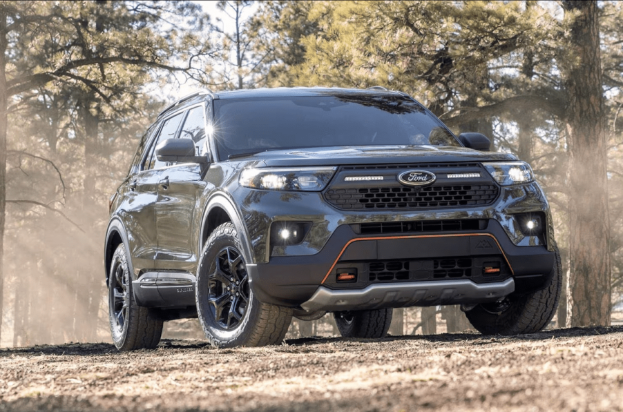 Black 2024 Ford Explorer off-road