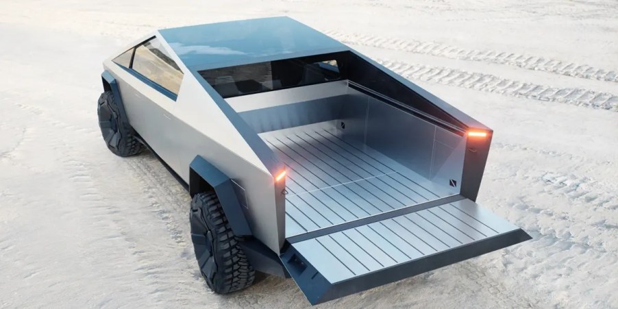 2024(?) Tesla Cybertruck with tailgate open