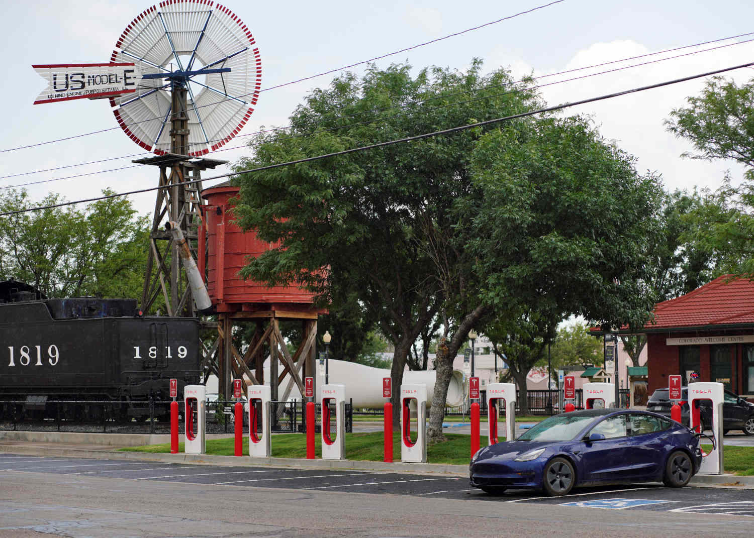 Tesla electric vehicle charging stations