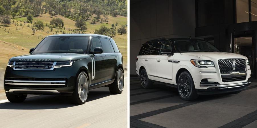 The 2024 models of the 2024 Land Rover Ranger Rover Autobiography (L) and 2024 Lincoln Navigator Black Label (R)