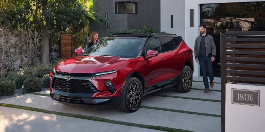 This red Chevy Blazer is a reliable SUV