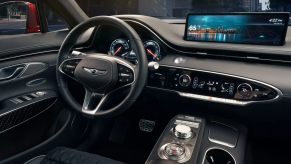 Inside the Genesis GV70 small luxury SUV.