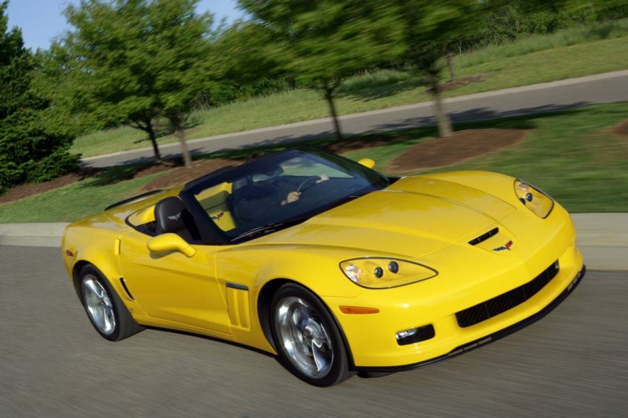 A 2011 Chevy Corvette Grand Sport convertible sports car model