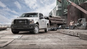 2015 Ford F-150 XL Single Cab Work Truck pulling a trailer