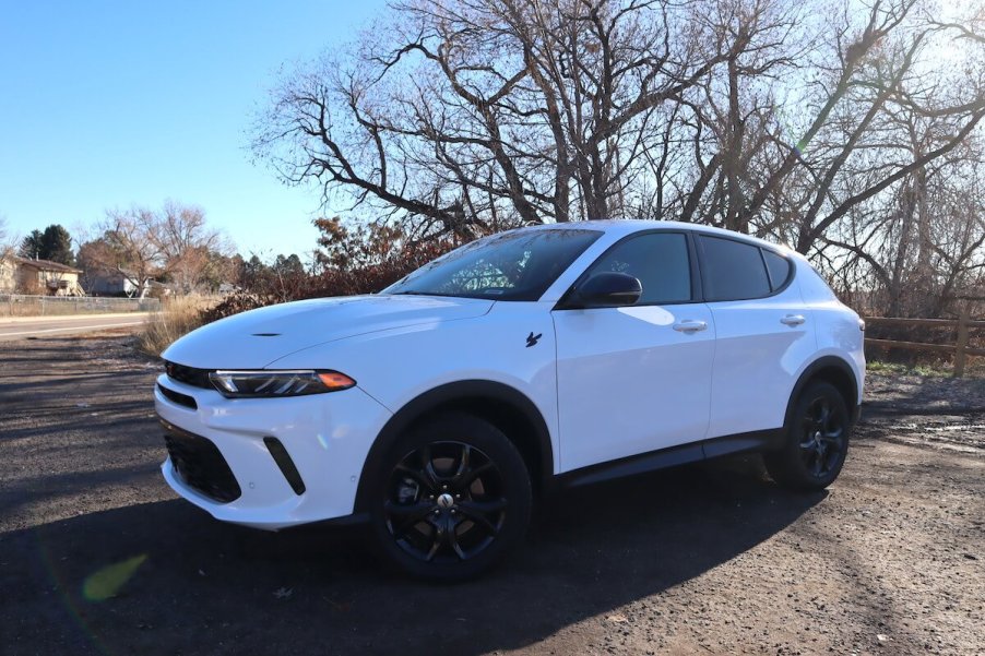 The front corner view of the 2023 Dodge Hornet GT