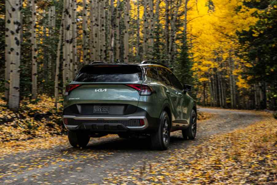 The 2023 Kia Sportage in the fall foliage