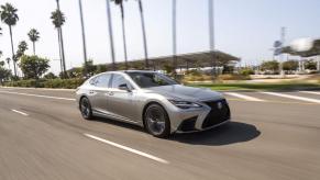 A 2024 Lexus LS 500 F Sport full-size luxury sedan model in Atomic Silver