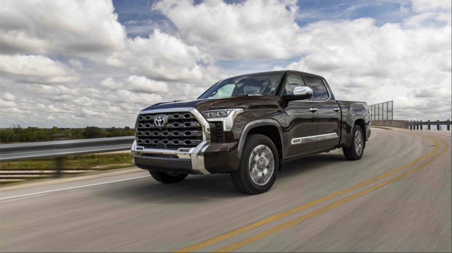 The 2024 Toyota Tundra driving on the road