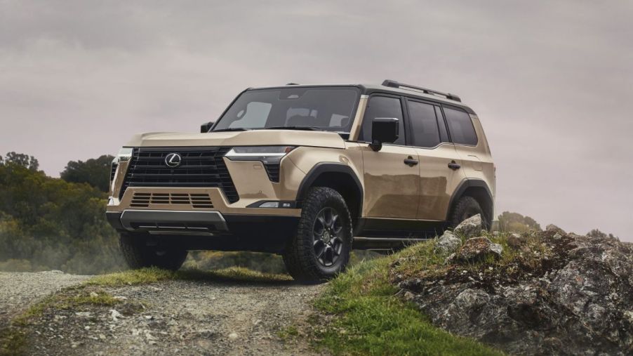 A 2024 Lexus GX on display outside.