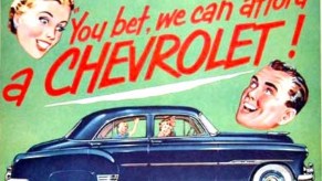 Early 1950s Chevrolet advertising for blue 1952 sedan