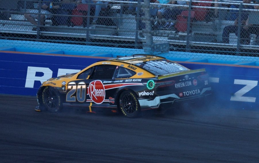 Christopher Bell's Toyota suffers a brake failure in the NASCAR Championship race