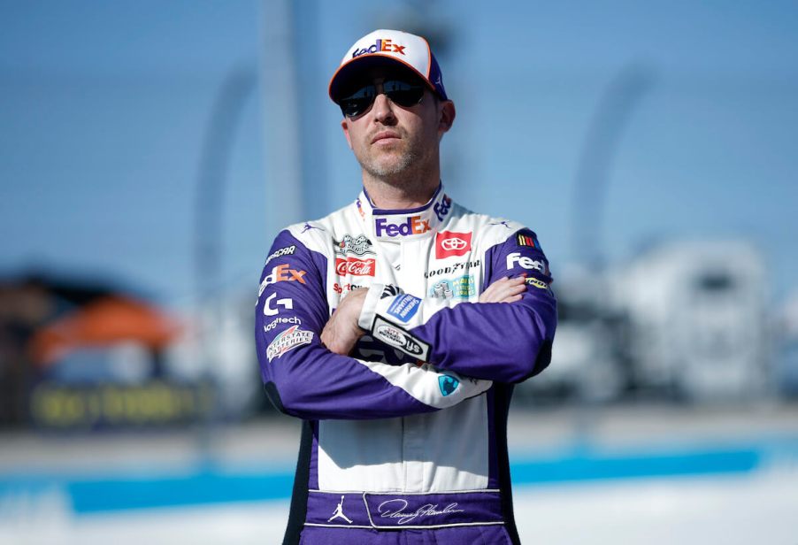 Denny Hamlin on pit road.