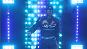 Martin Truex Jr. walks on stage.