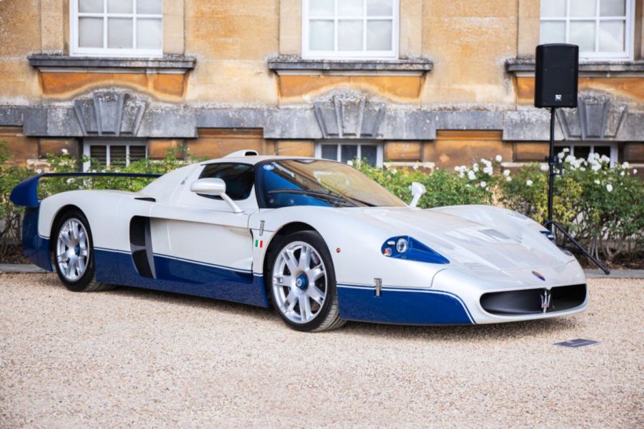 A Maserati MC12 on display.