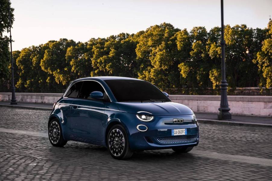 The European version of the Fiat 500e all-electric hatchback coming to the U.S. in 2024