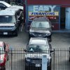 A top view of a used car dealership