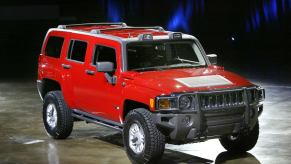 The new Hummer H3 press conference debut at the 2004 California International Auto Show