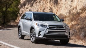 The 2017 Toyota Highlander on the road