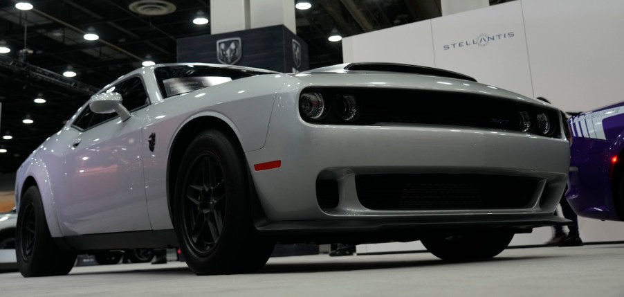 The grille and front end of the final year of Hemi V8 powered Dodge Challenger.